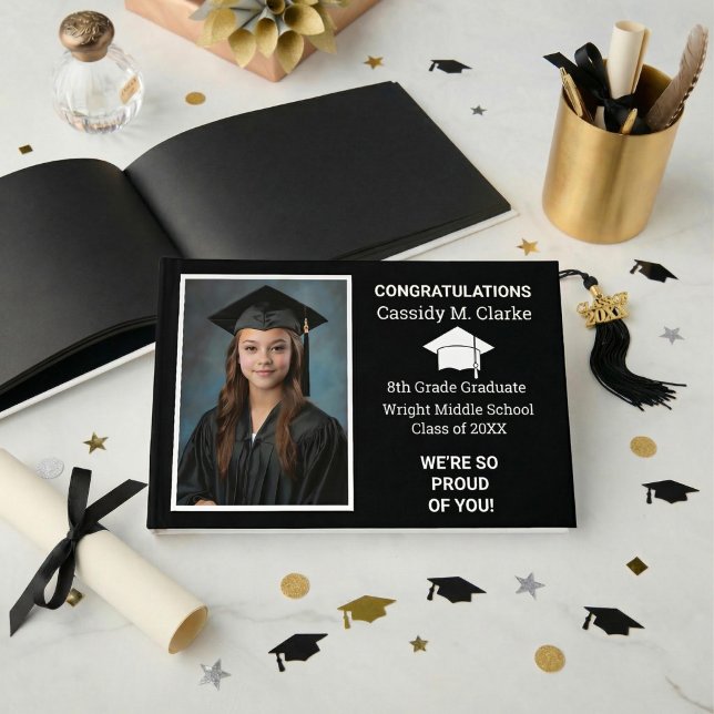 Libro De Visitas Minimalist Photo 8th Grade Graduation Yard Sign (Subido por el creador)
