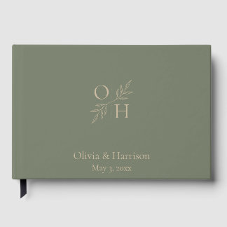 Libro De Visitas Minimalist Wedding Guest book Sage Green