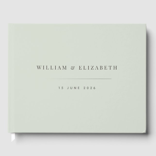 Libro De Visitas Minimalist Wedding  | Pale Sage (Anverso)