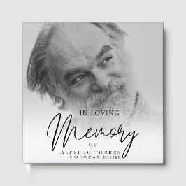 Libro De Visitas Minimalist White & Green In Loving Memory Funeral 