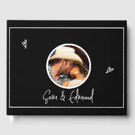 Libro De Visitas Minimalista blanco y negro - Foto-