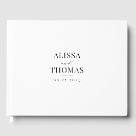 Libro De Visitas Minimalista Boda moderno negro y blanco