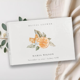 Libro De Visitas Minimalista follaje naranja boho follaje ducha de
