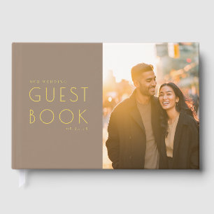 Libro De Visitas Minimalista Foto Beige Romántica