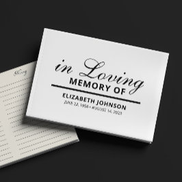 Libro De Visitas Minimalista Funeral En Memoria Amada 