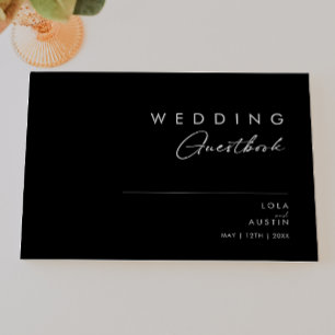 Libro De Visitas Minimalista moderno   Boda negro