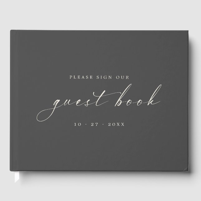 Libro de visitas minimalista moderno para bodas (Anverso)