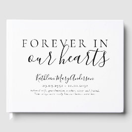 Libro De Visitas Minimalista para siempre en el funeral conmemorati