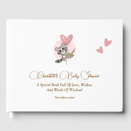 Libro De Visitas Minimalista Raccoon Baby Shower