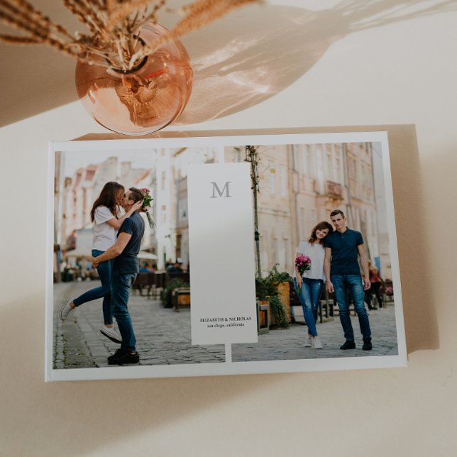 Libro De Visitas Mínimo moderno | 3 Boda de monograma fotográfico (Subido por el creador)