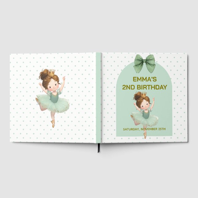 Libro De Visitas Mint Green Little Princess Ball  (Lleno)