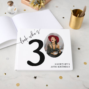 Libro De Visitas ¡Mira Quién Cumple 30! Foto Moderna Cumpleaños 30
