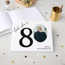 Libro De Visitas ¡Mira quién cumple 80! Foto moderna para el 80 cum