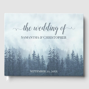 Libro De Visitas Misty Blue Mountains & Pines Rustic Boda