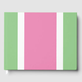 Libro De Visitas Moda Bandas De Carreras Blanca Rosa Sobre Verde Cl