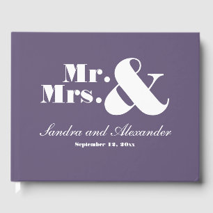 Libro De Visitas Moda Boda amatista de uva morada suave