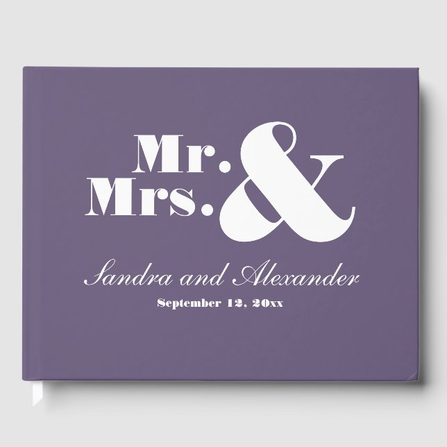 Libro De Visitas Moda Boda amatista de uva morada suave (Anverso)