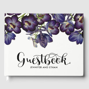 Libro De Visitas Moda Boda de fotografía morado floral