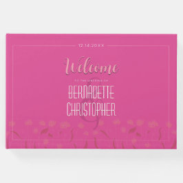 Libro De Visitas Moda boda Elegante Moderno Rosa Simple