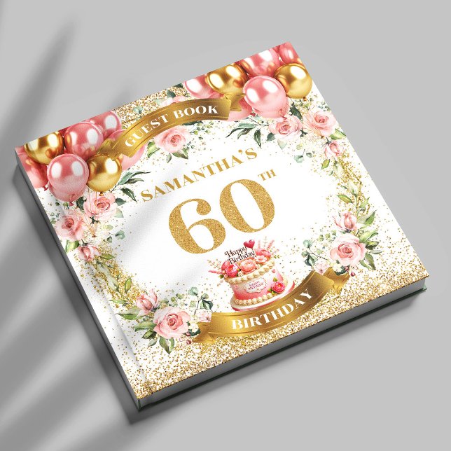 Libro De Visitas Moda Boho 60th Birthday Guest Book Bloom Estética (Chic Boho 60th Birthday Guest Book Bloom Aesthetic

)