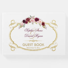 Libro De Visitas Moda Burgundy Marsala Floral Fall Wedding