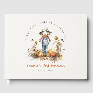 Libro De Visitas Moda Caída Calabaza Escarecrow Cosecha Niños Cumpl