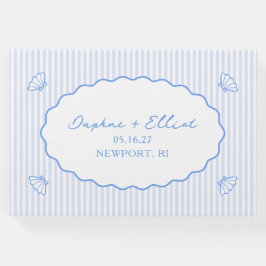 Libro De Visitas Moda costera Boda Náutico Azul Personalizado