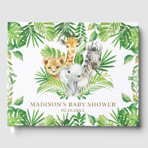 Libro De Visitas Moda de animales de selva Baby Shower de vegetació