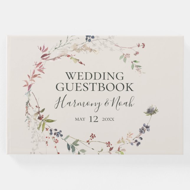 Libro De Visitas Moda de vacaciones Botánica | Boda de champagne (Anverso)