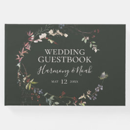 Libro De Visitas Moda de vacaciones Botánica | Boda verde oscuro