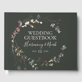 Libro De Visitas Moda de vacaciones Botánica | Boda verde oscuro