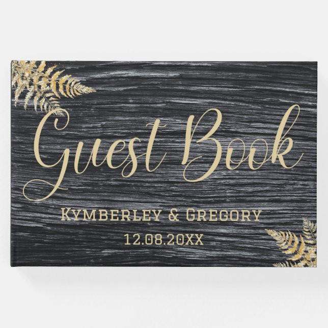 Libro De Visitas Moda Matrimonio rural rústico moderno (Anverso)