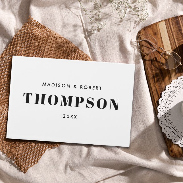 Libro De Visitas Moda mínima Monograma negro y blanco Boda negrita (Subido por el creador)