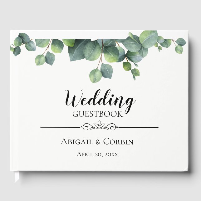 Libro De Visitas Moda Rusa Eucalyptus Bouquet Boda (Anverso)