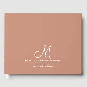 Libro De Visitas Moda Script Boda inicial Monograma