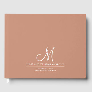 Libro De Visitas Moda Script Boda inicial Monograma