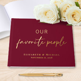 Libro De Visitas Moda Script Burgundy Photo Boda