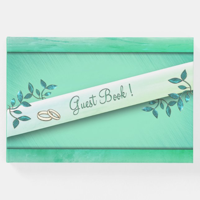Libro De Visitas Moda Sea Green con Rings Guest Book (Anverso)