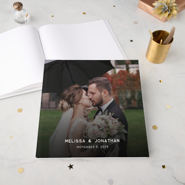 Libro De Visitas Modern 1 Photo Wedding (Anverso Abierto)