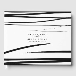 Libro De Visitas Modern Black Abstract Wedding Favor