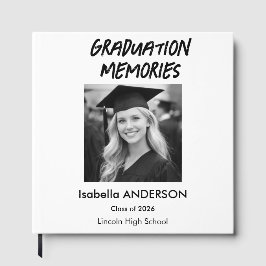 Libro De Visitas Modern Black and White Graduation Party
