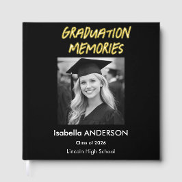 Libro De Visitas Modern Black and White Graduation Party