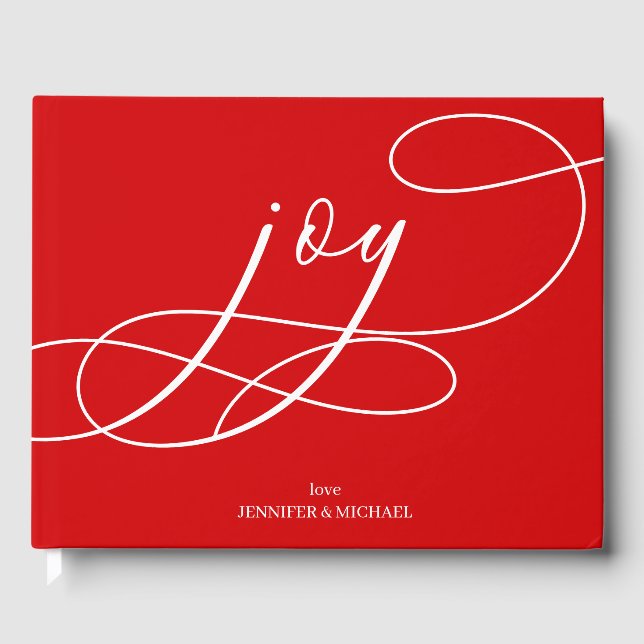 Libro De Visitas Modern Christmas | Red Joy (Anverso)