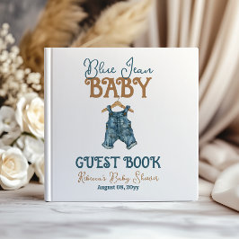 Libro De Visitas Modern Denim Boy Blue Jean Baby Shower