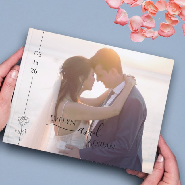 Libro De Visitas Modern Elegant Chic Typography Photo Wedding  (Subido por el creador)