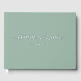 Libro De Visitas Modern Elegant Sage Green Personalize Wedding