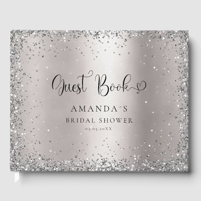 Libro De Visitas Modern, Glitter Bridal Shower    (Anverso)
