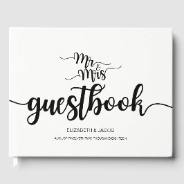 Libro De Visitas Modern Handwriter Mr. y Mrs. Boda Guestbook