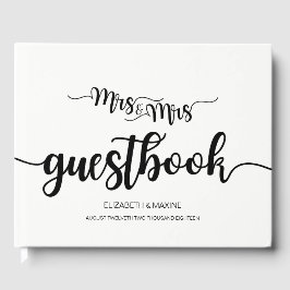 Libro De Visitas Modern Handwriter Mrs. y Mrs. Boda Guestbook