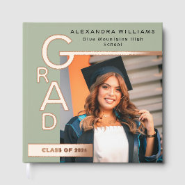Libro De Visitas Modern Jade Graduation Photo Rose Gold